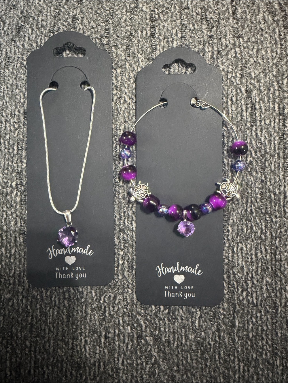 Handmade Purple Crystal Necklace by